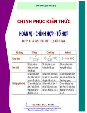 Chinh phục kiến thức Hoán vị - Chỉnh hợp - tổ hợp